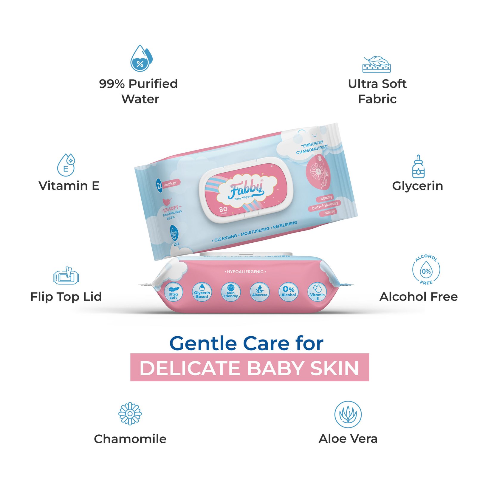 Fabby Premium Baby Wipes with Lid - Image 3